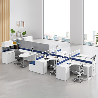 P40-6130-6 2 Manager + 4 Employee Partition Workstation with Cabinet Design P40-6130-6 2 Manager + 4 Employee Partition Workstation with Cabinet Design